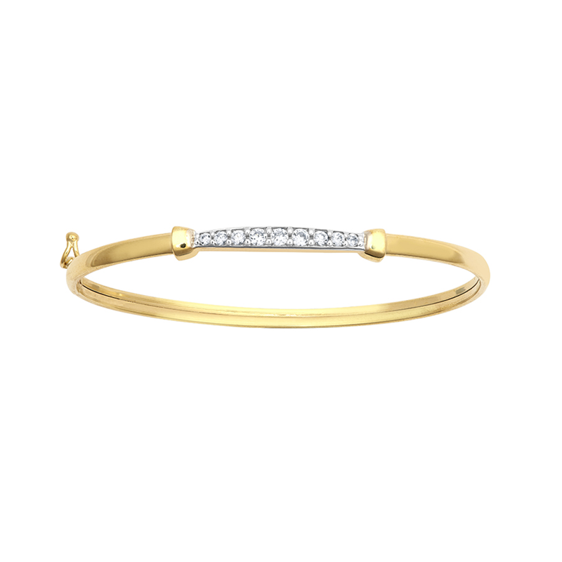 9ct YG Cz Baby Bangle