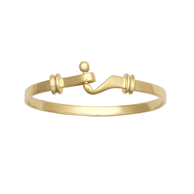 9ct YG Plain Hook Kids Bangle