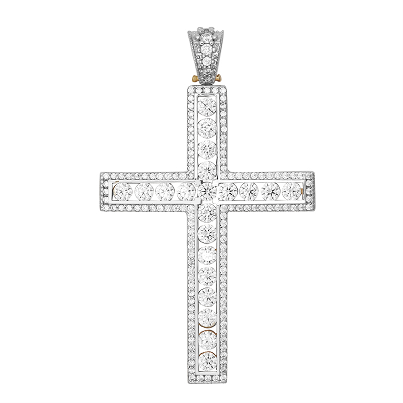 9ct YG Large Cz Cross