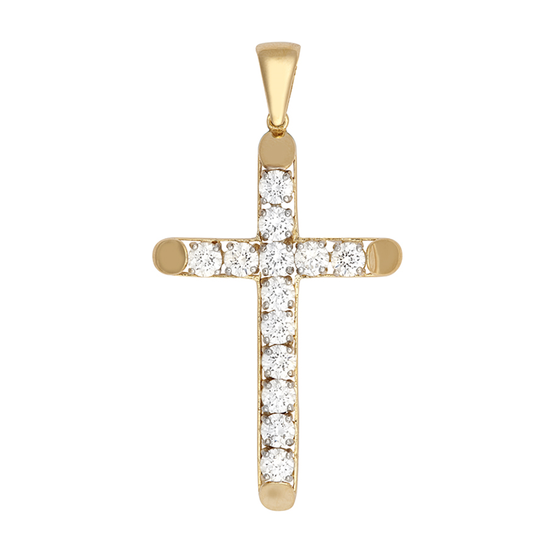 9ct YG Cz Cross
