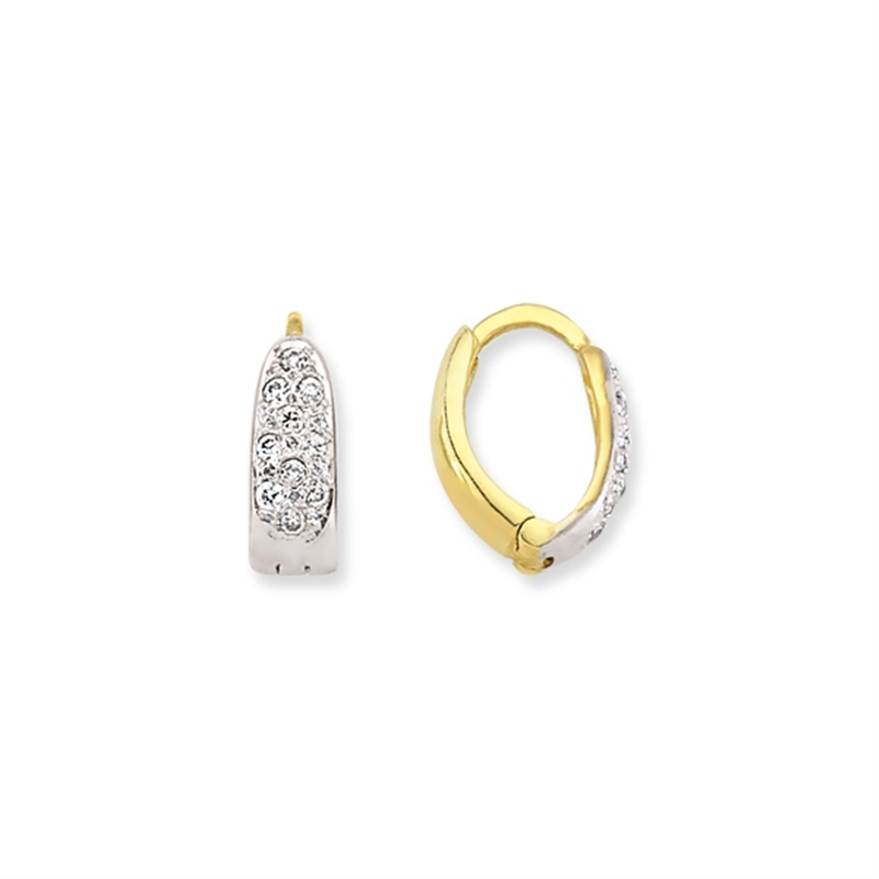 9ct Yellow Cz Huggies Earrings