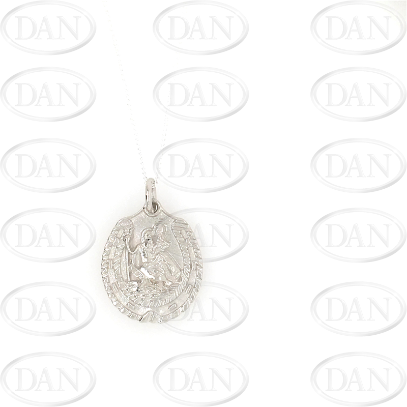 Sterling Silver Horseshoe St. Christopher Pendant