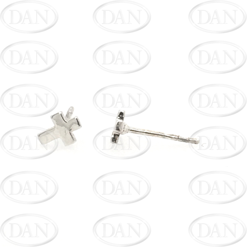 Sterling Silver Polished Cross Earrings
