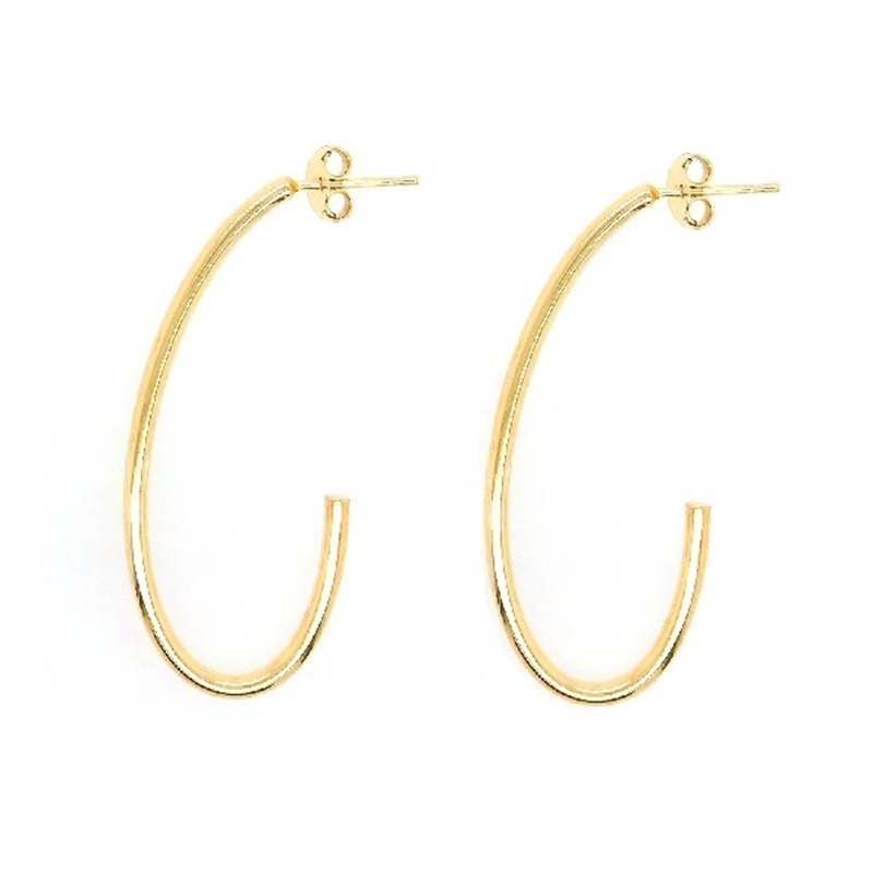 9ct YG J Hoop Earrings