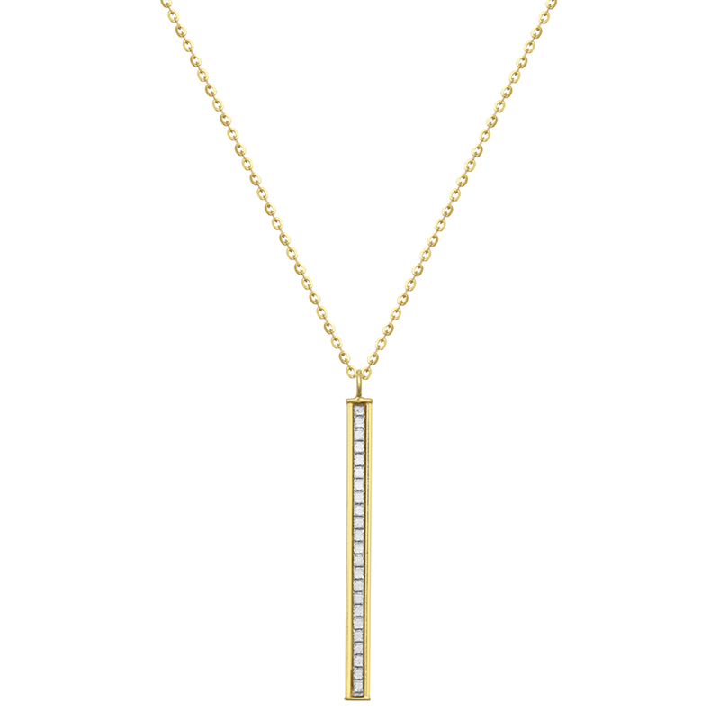 9ct YG Glitter Ladder Pendant - 18