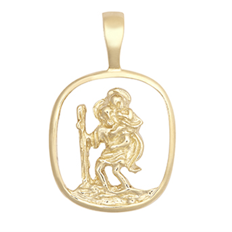 9ct YG Open St. Christopher Pendant