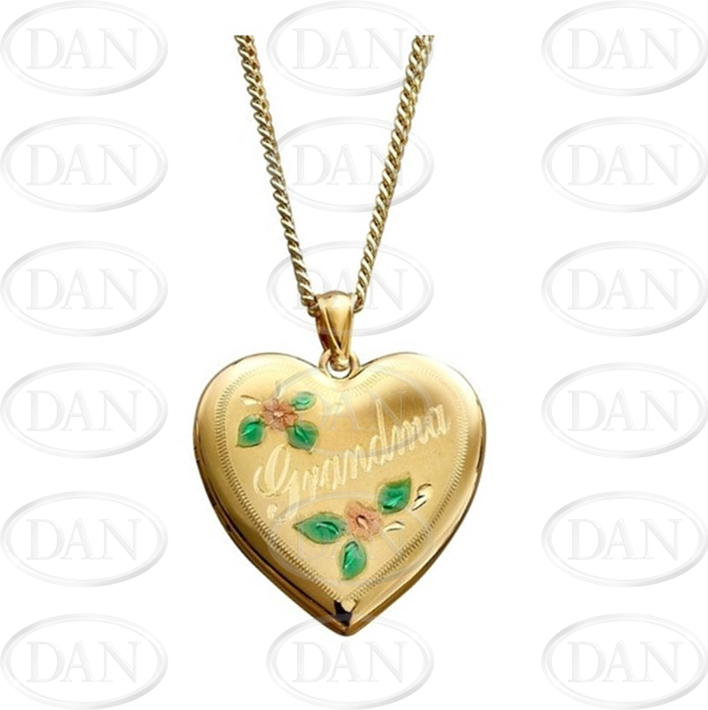 Sterling Silver Gold Plated 24mm Grandma Locket