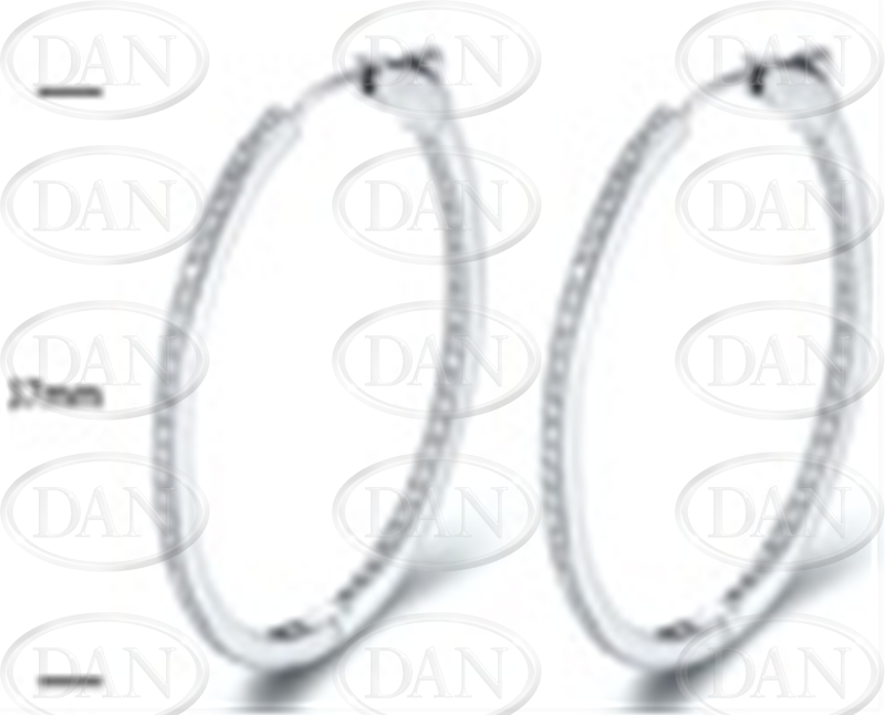STERLING SILVER 37mm INSIDE OUT CZ HOOPS