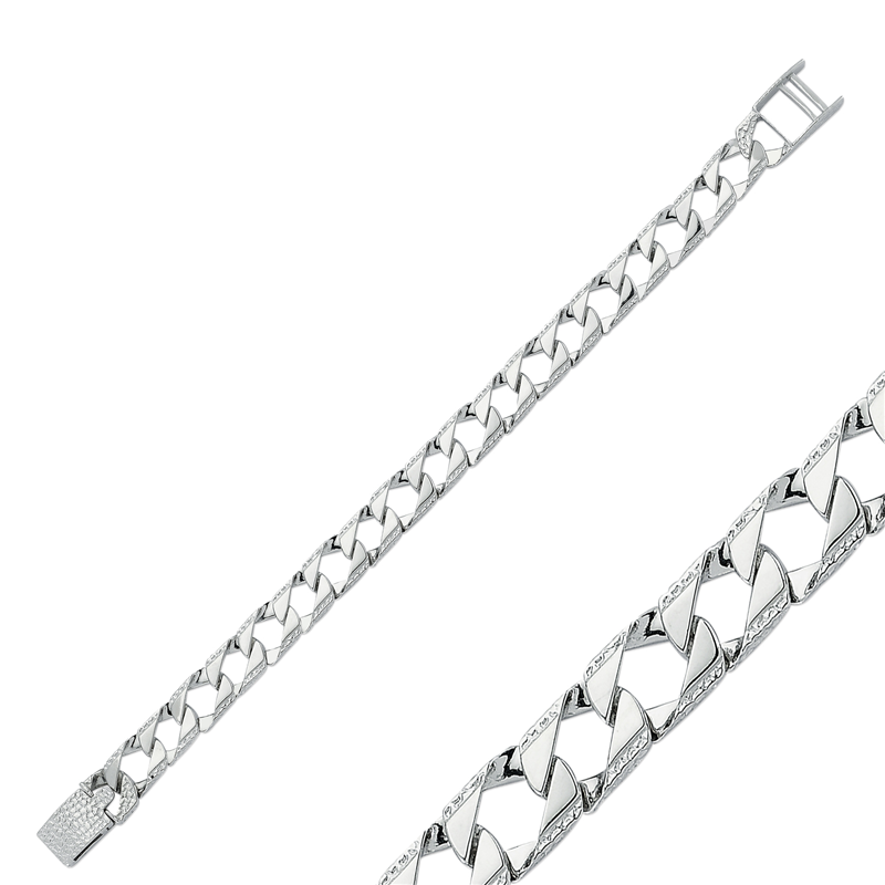 Sterling Silver Plain Curb Bracelet 8