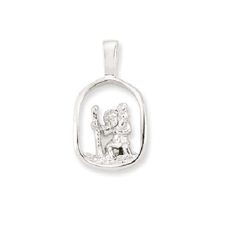 Silver Open St Christopher pendant