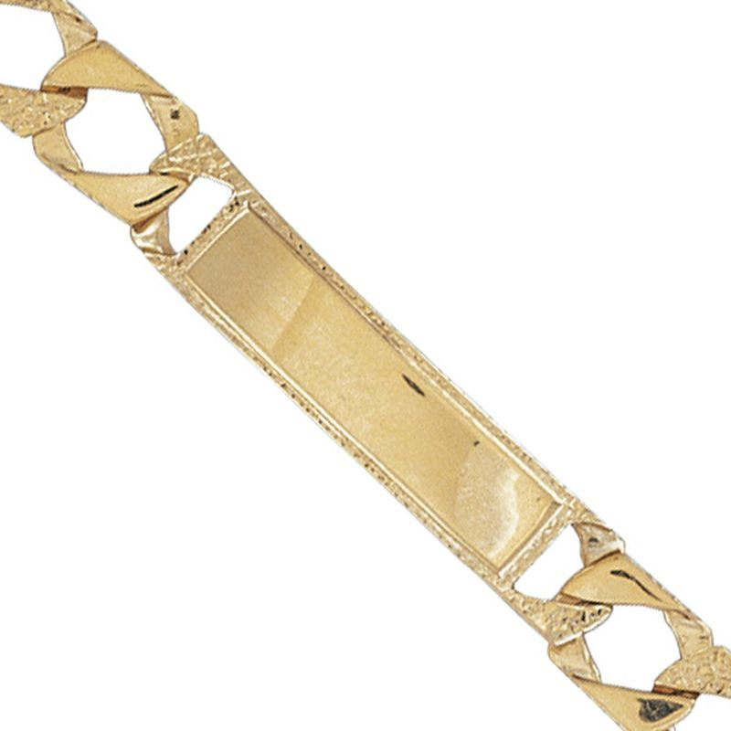 9ct YG Kids Cobra & Plain ID Bracelet