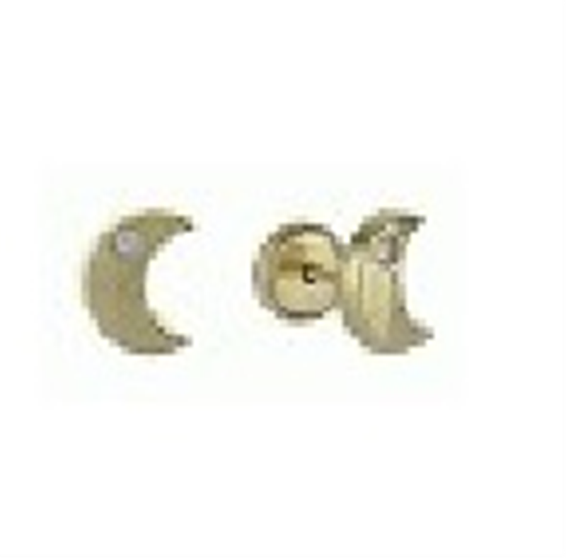 9ct Moon Stud Earrings