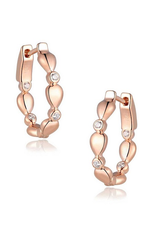 Sterling Silver Rose Gold Plated Hoops