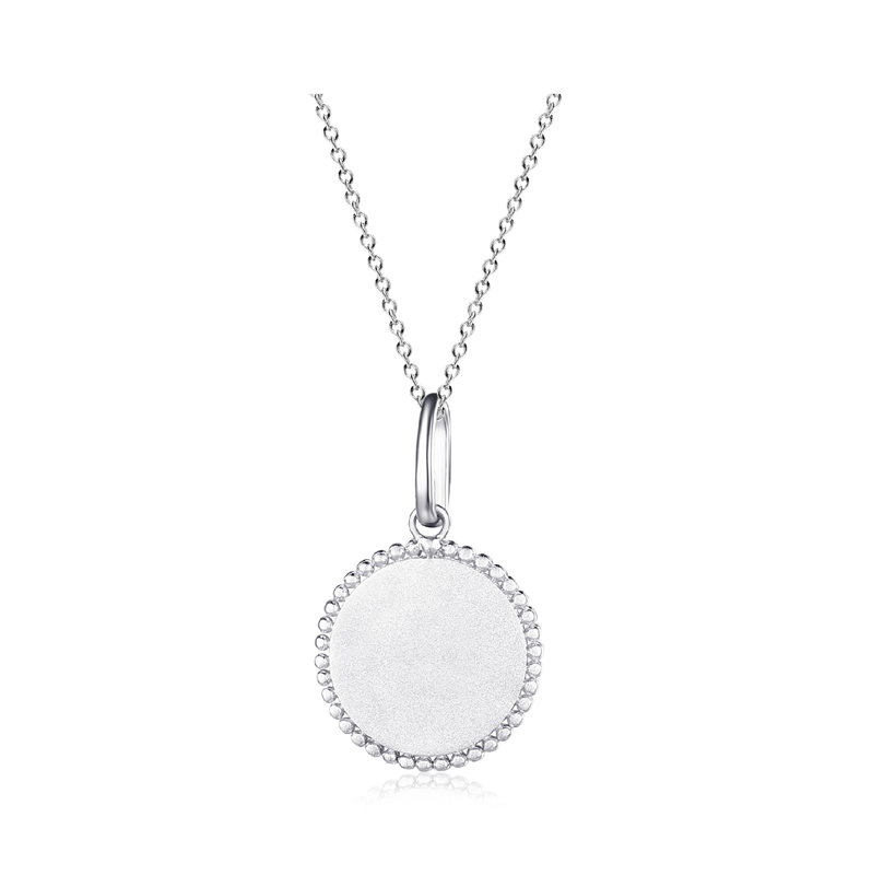 Sterling Silver Circle Sentiment Pendant + Chain - learn from yesterday, live for today, hope for tomorrow (on the front)