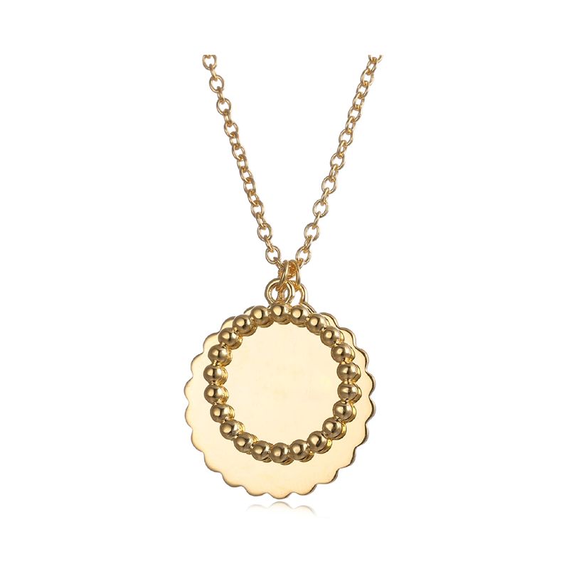 Sterling Silver yellow gold plated MUM Sentiment Pendant + Chain -  If Mums were flowers, I'd pick you (on reverse)