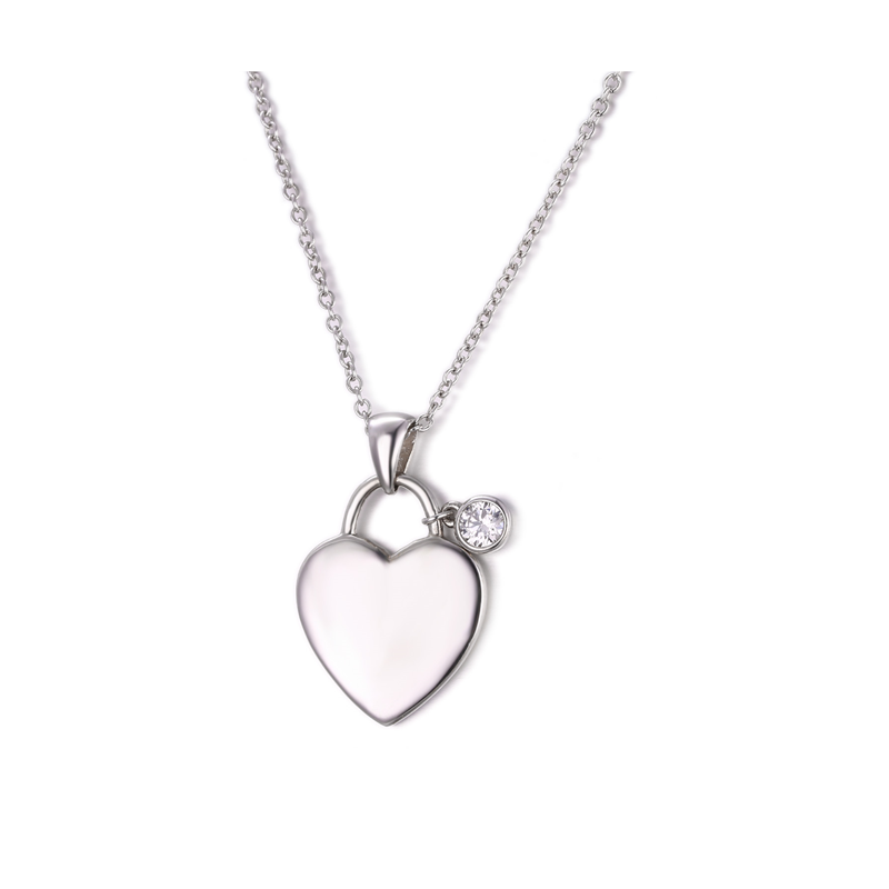 Sterling Silver Heart Sentiment Pendant + Chain - if you can dream it, you can achieve it (on front)