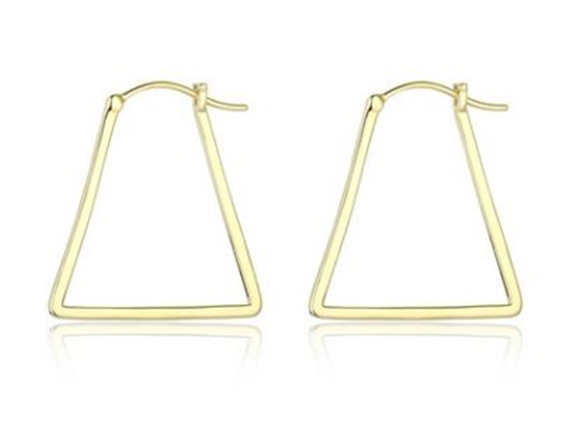 Sterling Silver Gold Plated Triangle Hoops