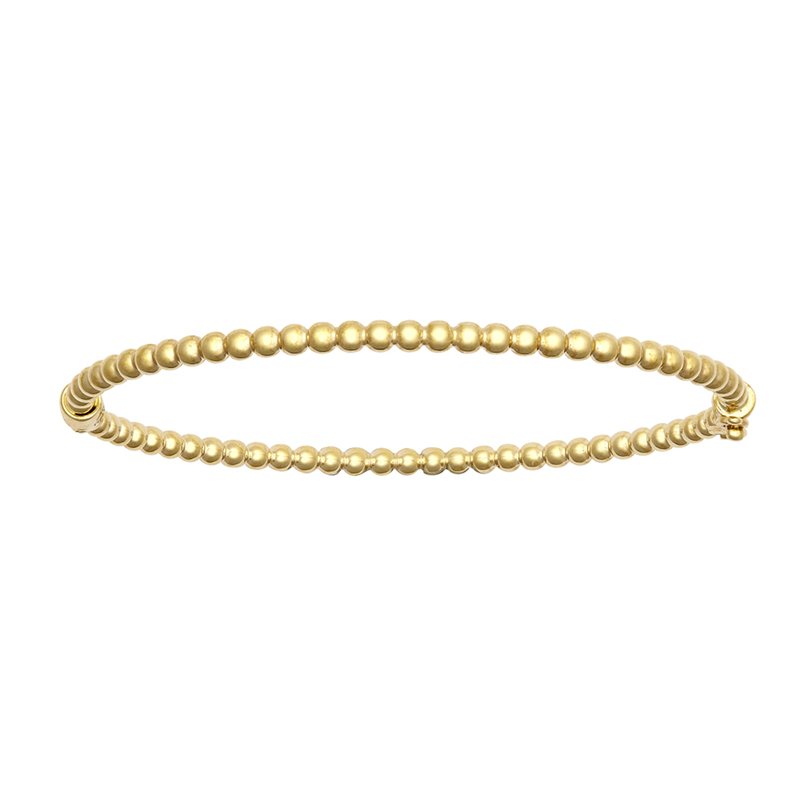 9ct YG Bead Spring Bangle