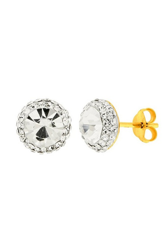 Gold Plated Silver Crystal Stud Earrings