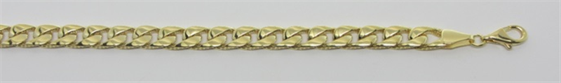 9ct Yellow Gold 6mm Plain Curb Fusion Chain - 22inch