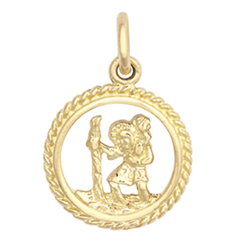 9ct YG Open St. Christopher Pendant