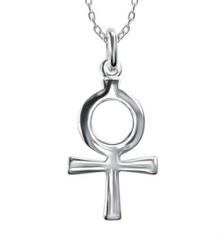 Sterling Silver Ankh Cross Pendant with Chain