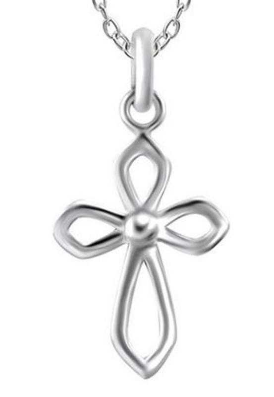 Sterling Silver Open Cross Pendant with Chain