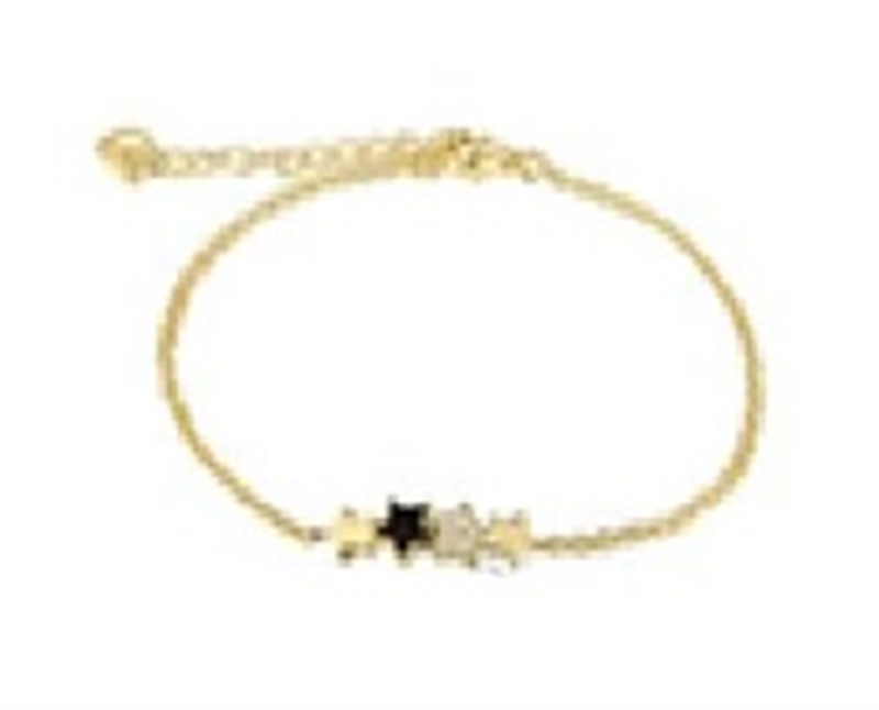 Sterling Silver Gold Plated Stars Blue Gold Sandstone CZ Bracelet