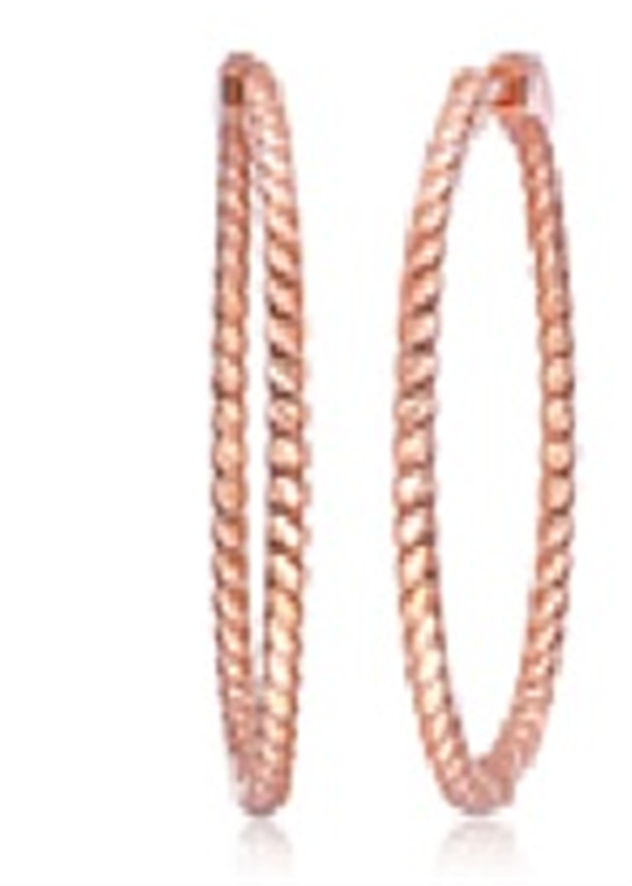 Sterling Silver Gold Plated 40mm Twist Hoop Earrings