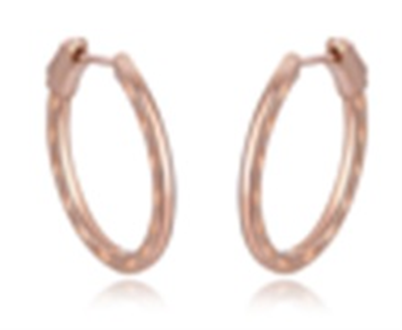 Sterling Silver Gold Plated 30mm Hoop Earrings with cutout detail