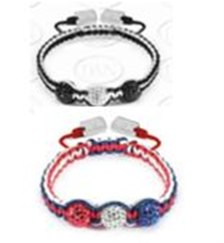 Set of 2 Adjustable Coloured Crystal Cord Bracelets