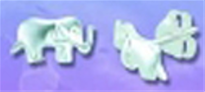 Sterling Silver Small Elephant Stud Earrings