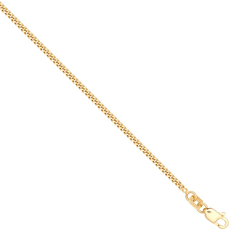 9ct YG Diamond Cut Curb Anklet