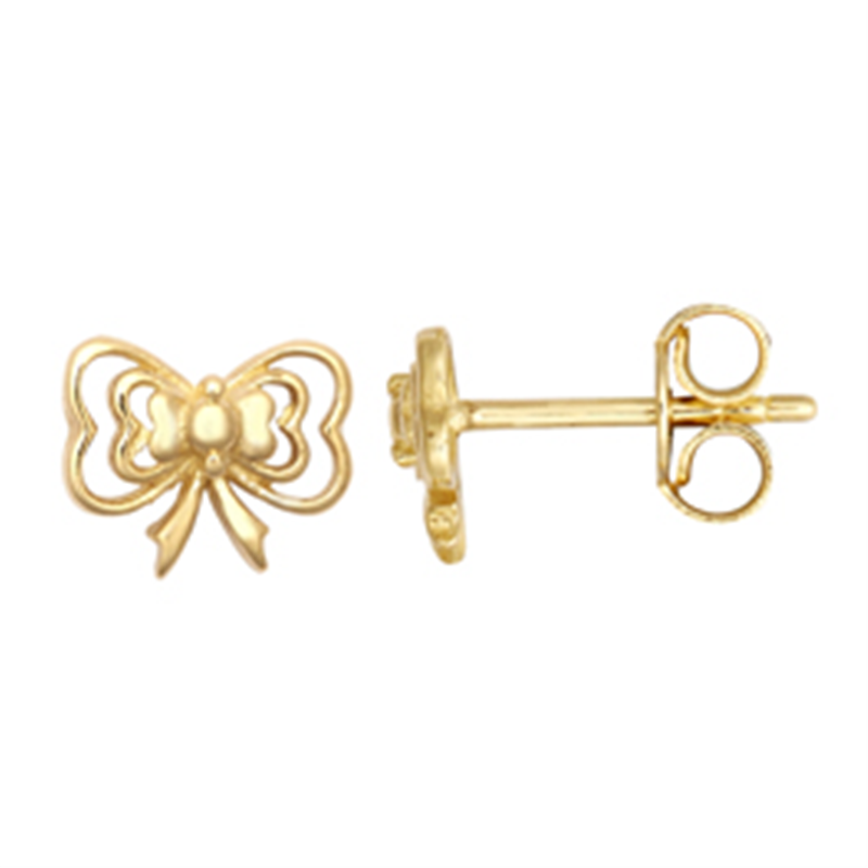9ct YG Bow Stud Earrings