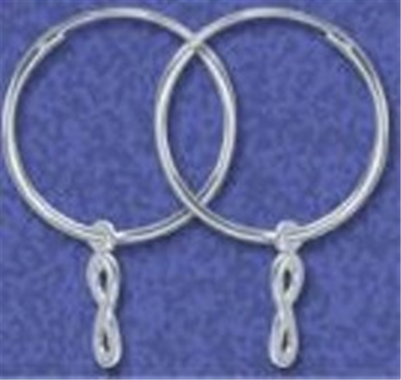 Sterling Silver Infinity 20mm Hoop Earrings