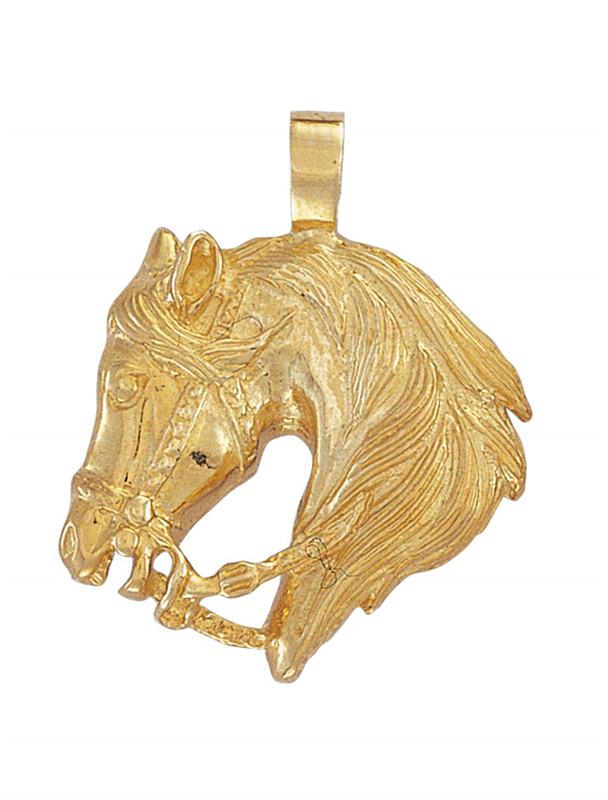9ct YG Plain Horsehead Pendant