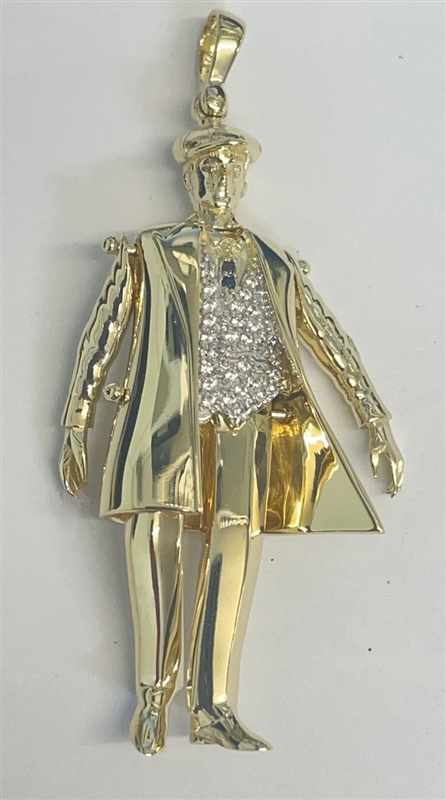 9ct YG Cz Moveable Man Pendant - (M)