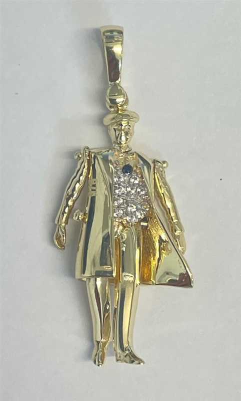 9ct YG Cz Moveable Man Pendant - (S)