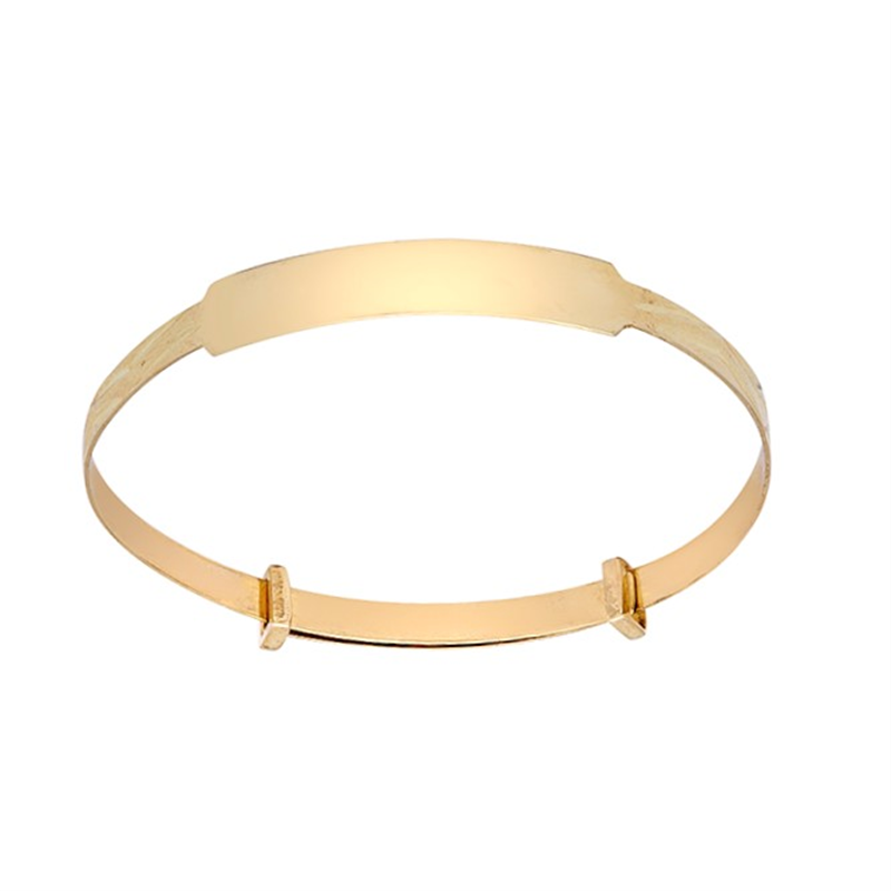 9ct YG Diamond Cut Expandable Kids ID Bangle