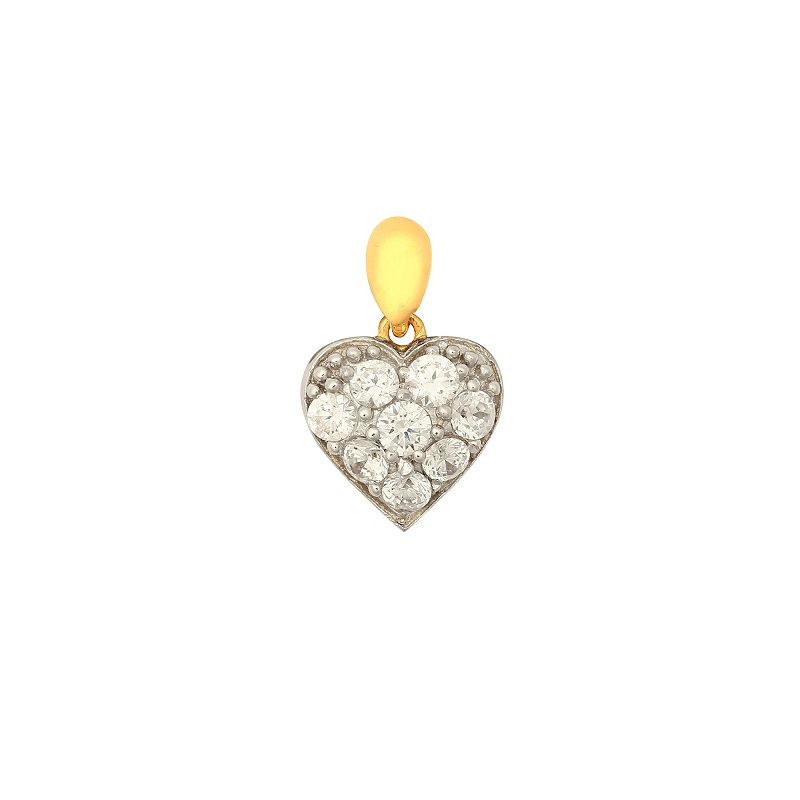 9ct YG Cz Heart Pendant