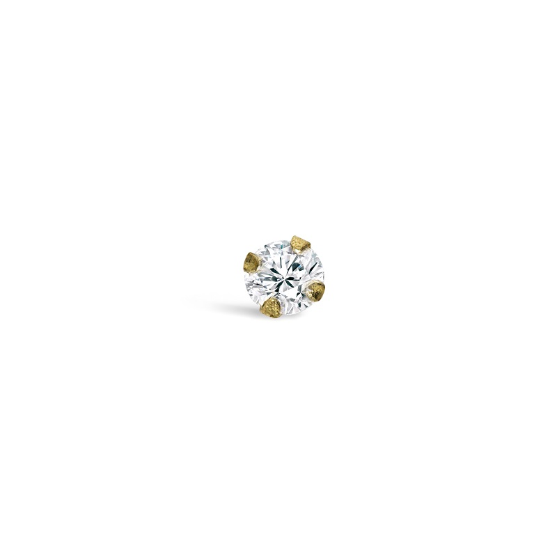 9ct YG 2mm Cz Nose Stud