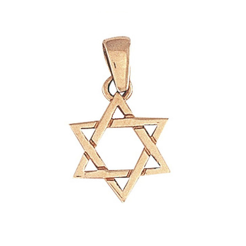 9ct Yellow Gold Star of David Pendant with a jump ring