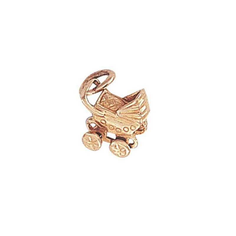 9ct Yellow Gold Pram Charm Pendant