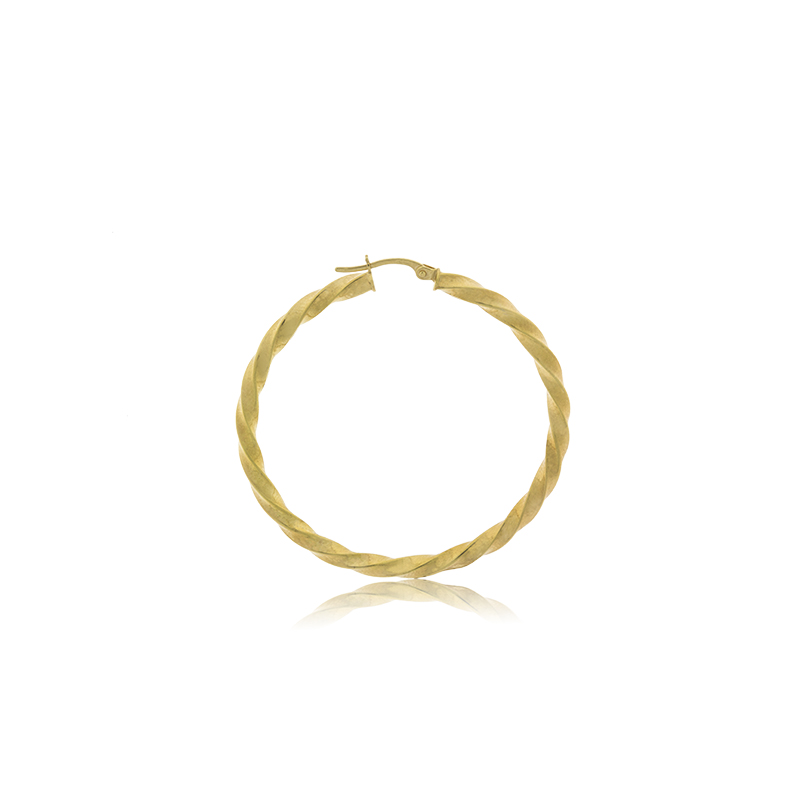 9ct YG 20mm Twist Hoop Earrings