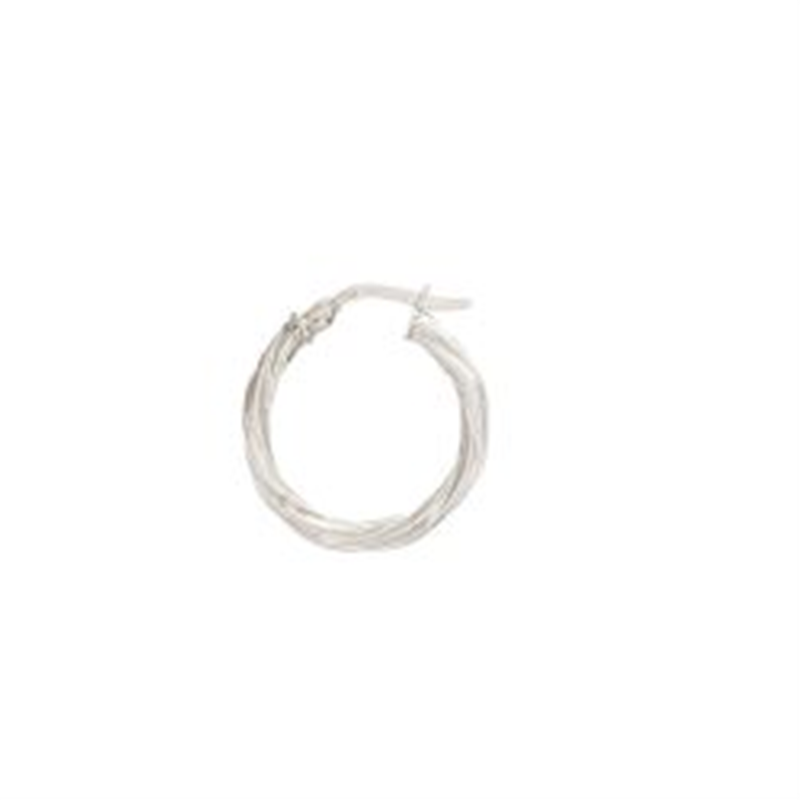 9ct White Gold Twist Hoop Earrings