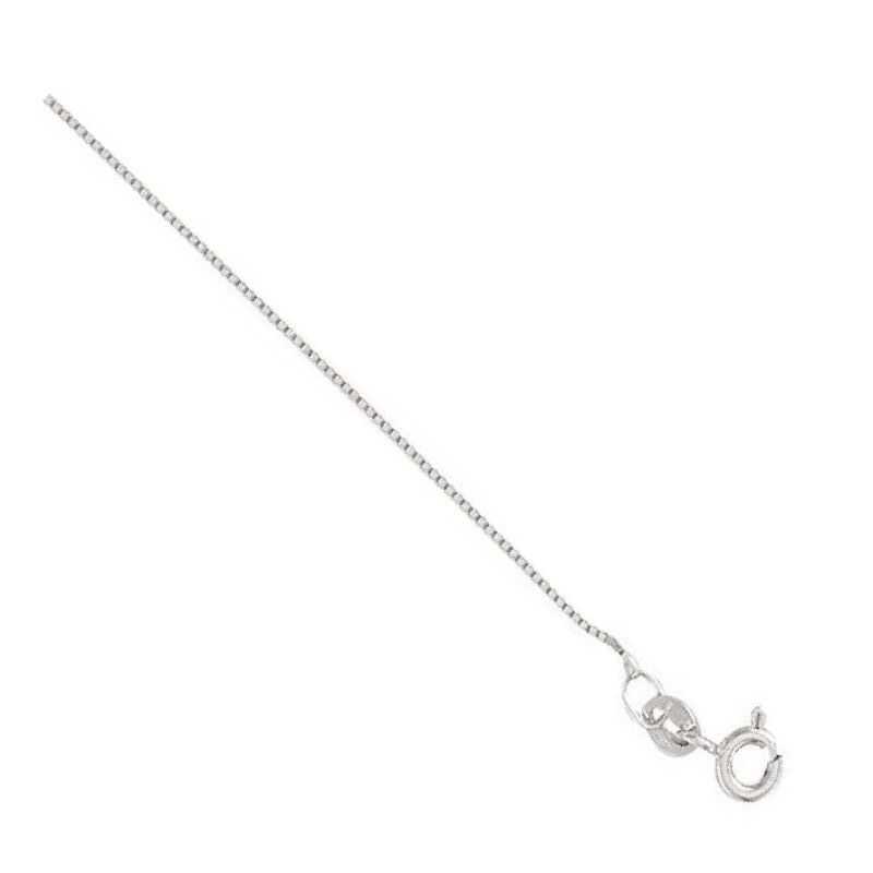 18ct WG Classic Box Chain 18 Inch