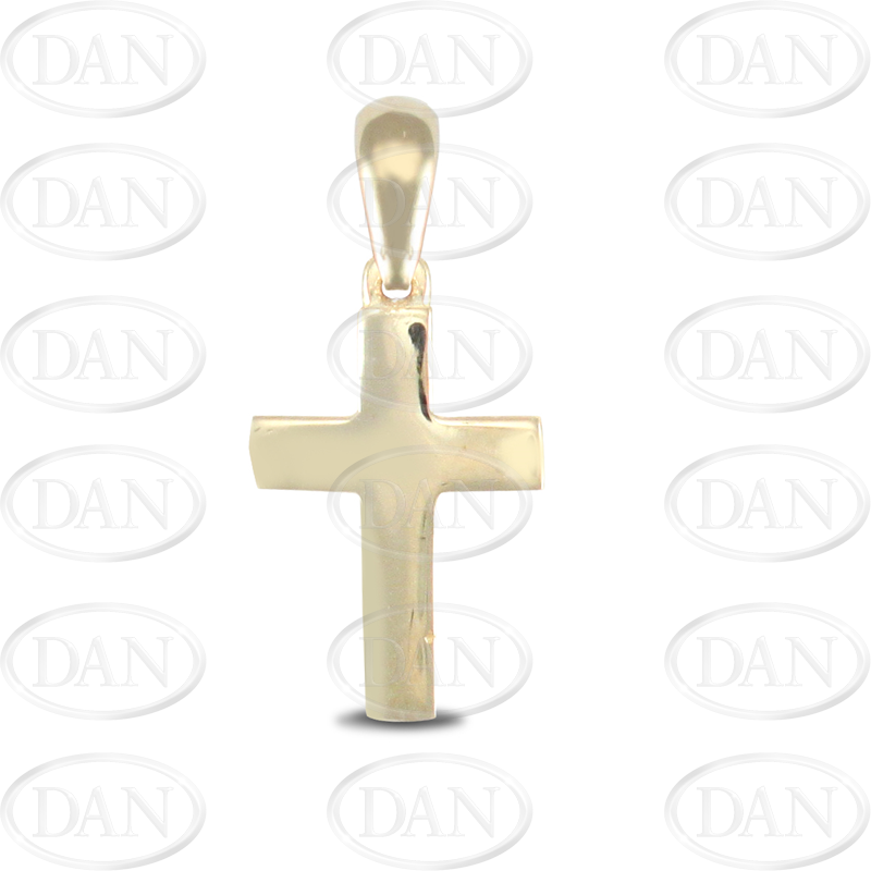 9ct YG Plain Polished Cross Pendant