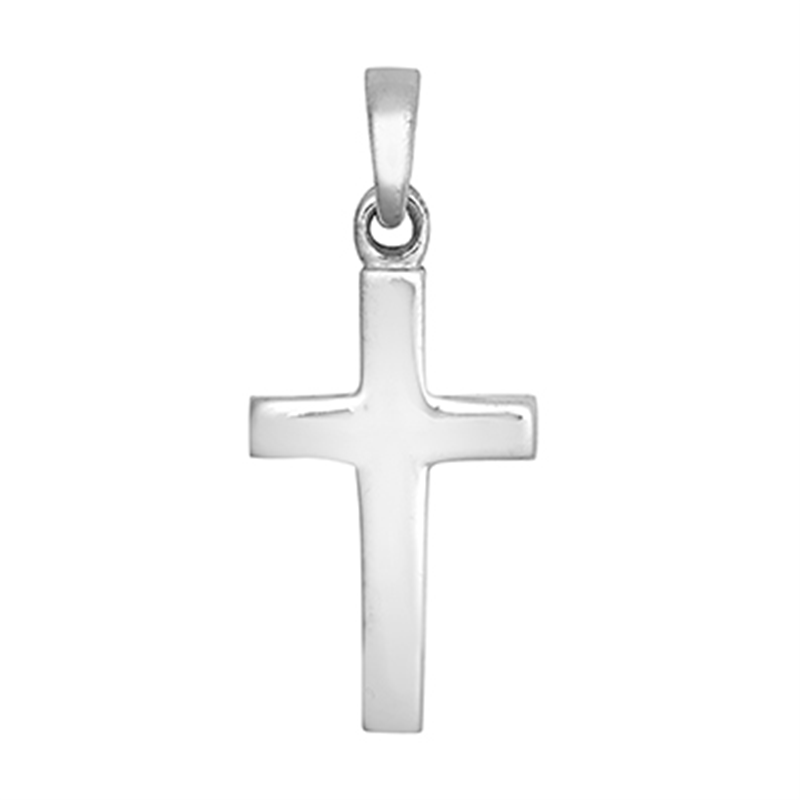 9ct WG Plain Polished Cross Pendant