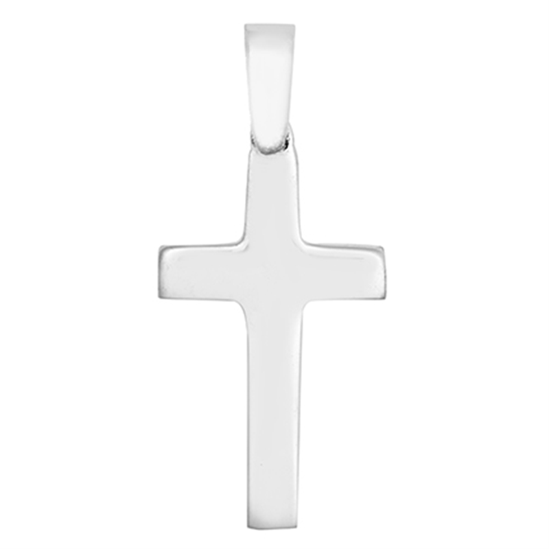 9ct WG Plain Polished Cross Pendant