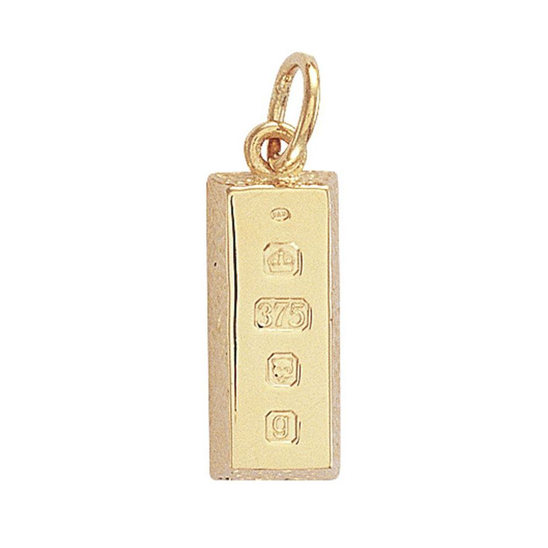 9ct Yellow Gold Ingot Gold Bar Pendant